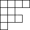 Weißes Quadrat, bestehend aus weiteren Quadraten, 4x4, Rechts unten fehlen Quadrate
